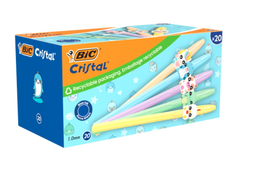 Długopis BIC Cristal Pastel Figurine (1szt) niebieski wkład